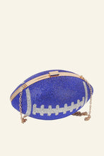 Black Rhinestone Encrusted Football Clutch Bag