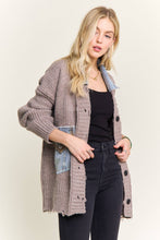 DISTRESSED RIBBED KNIT SWEATER CARDIGAN - CESW4149: MOCHA(BEIGE) / ONESIZE(6)