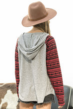 Grey Multi Contrast Knit Kangaroo Hoodie 9/13/23 7039