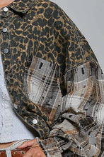 Allover Print Pattern Raw-Edge Fringe Trim Shirt Jacket: CHOCO MULTI / L