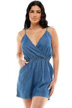 Medium Wash Sleeveless Tencel Romper