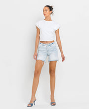 Appreciation Mid Rise Distressed Stretch Vervet Shorts