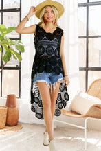 Black Crochet Hi Low Tunic Top