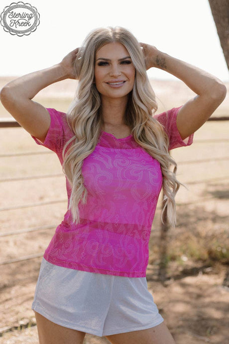 Pink Lets Go Girls Mesh Top