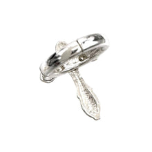 Silver Cross Floral Stretch Ring