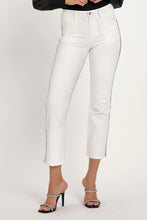 White High Rise Rhinestone Strap Slim Straight Risen Jeans 2/7/24 8015