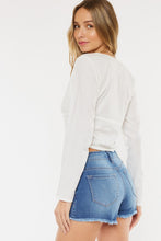 Dark Stone Wash Mid Rise Denim Kancan Shorts 5/1/23 6121