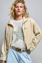 Natural Lightweight Waffle-Textured Hood Woven  POL Jacket