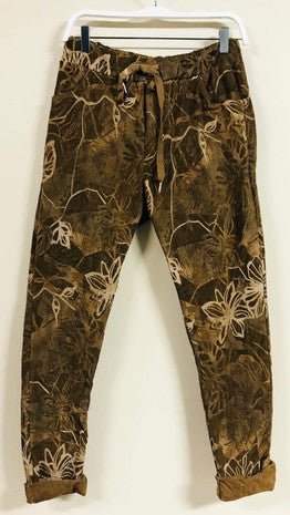 Camel Tropical Floral Venti Crinkle Joggers 11/22/23 7609
