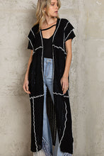 Black Long Length Open Thin POL Cardigan  7/20/23 6690