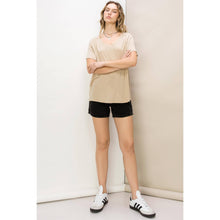 Cafe Latte Oversized V-Neck Tee