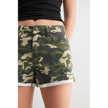 Camo Green High Rise Mica Shorts