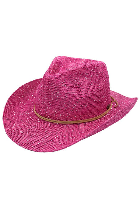 Hot Pink CC Sequin Cowboy Hat 7/28/23 6726