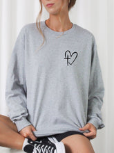 Oxford Grey Heart Cross Created with Purpose Ocean Sweatshirt 12/27/23 7794