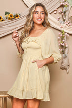 Yellow Smocke Mini Dress 8/22/23 6922
