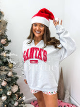 Ash Grey Santa's Favorite Graphic Split Neck Crewneck