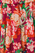 Burgundy printed woven maxi dress