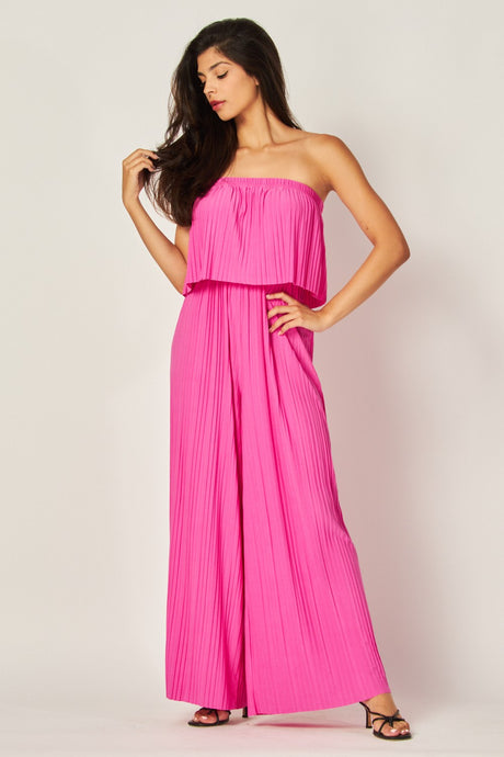 Vivid Fuchsia Venezia Pleated Strapless Jumper 4/25/25 9807