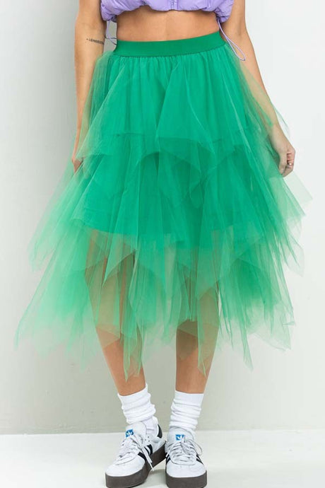 Green Tulle Mesh Cancan Skirt 7/22/25 1055