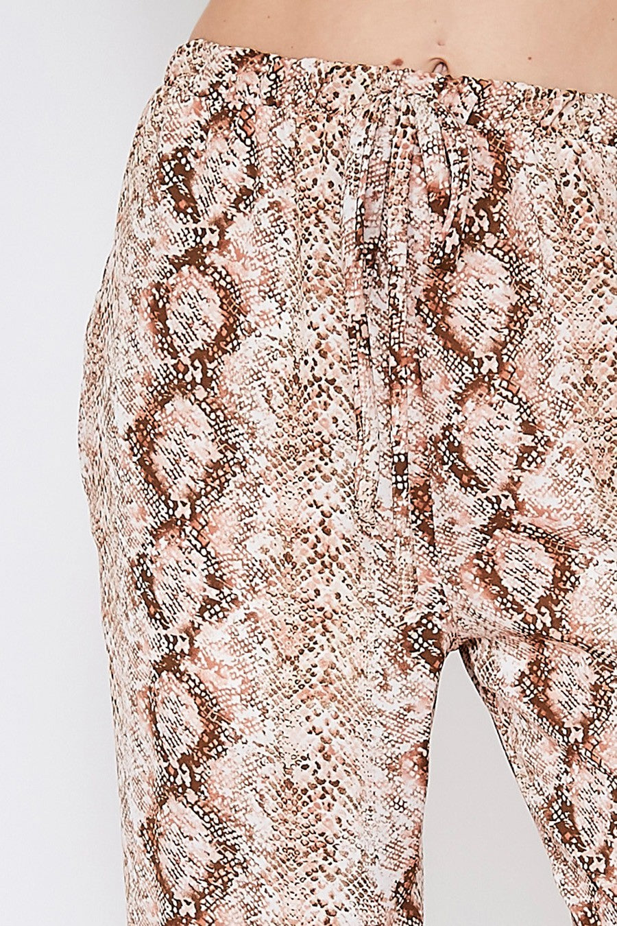 Mocha High Waist Snake Print Joggers 8 22 23 6918 B Dazzled Shop