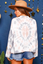 Ivory Taupe Grey Tie Dye Cowl Neck Sweatshirt 8/22/23 6919