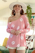 Blush Off White Kisses Asym Knit Tee 7/18/23 6655
