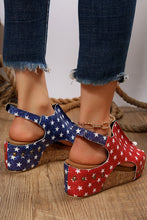 Multi Contrast Stars Print Wedge Sandal 6/19/23 6444