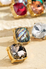 Gold Crystal Acrylic Stud Earrings