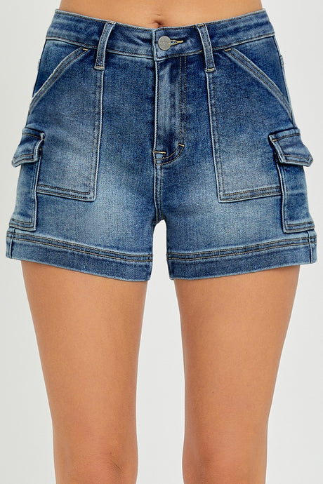 High Rise Side Cargo Pocket Risen Shorts 5/13/25 9888