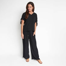 Jet Nika Crepe Tied Short Sleeve V-Neck Blouse
