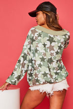 Green Combo Star Print Knit Top 8/22/23 6926