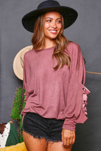 Mauve Washed Laser Cut Sweatshirt 7/27/23 6708
