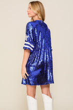 Royal Sequin Game Day Oversized Top 9/20/23 7107