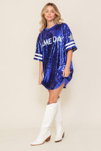 Royal Sequin Game Day Oversized Top 9/20/23 7107
