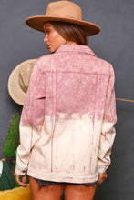 Mauve Cream Washed Oversize Denim Jacket 7/18/23 6658
