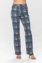 Blue Plaid High Waist Vintage Straight Judy Blue Jeans 10/24/23 7252