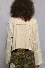 Coconut Round Neck Long See Through Sleeve Crochet Solid Knit POL Top