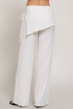 Ivory Tied Overwrap Front Texture Knit Long Pants