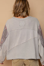 Grey Long Sleeve Cut Sew Peace Emblem Knit POL Top 11/16/23 7586