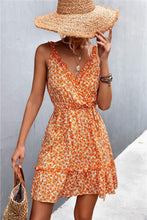Orange Floral Sleeveless Sun Dress 8/14/23 6865