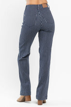 Dark White Tummy Control Striped Straight Fit Judy Blue Jeans 10/24/23 7255