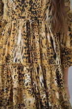 Camel Animal Print Baby Doll Venti Dress