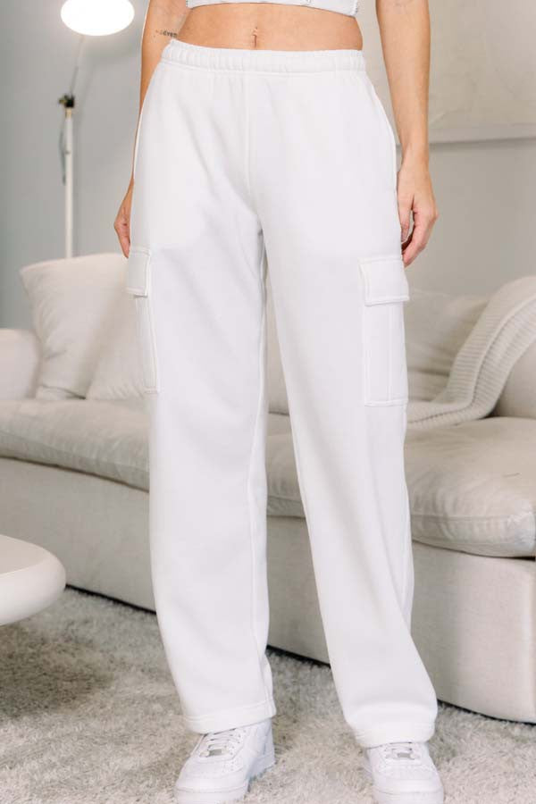 Ivory Fleece Side Pocket Pants 6/30/25 9994