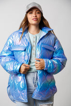 Aqua Iridescent Puffer Jacket 10/19/23 7215