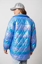 Aqua Iridescent Puffer Jacket 10/19/23 7215