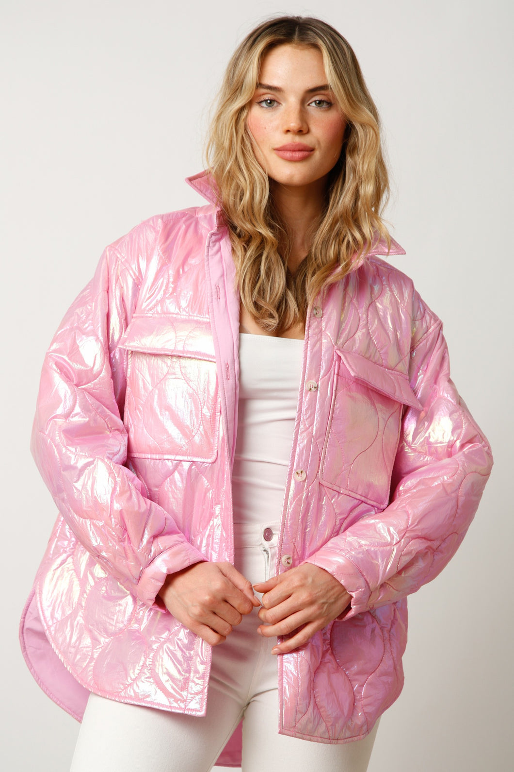 Pink Iridescent Puffer Jacket 10/6/23 7160