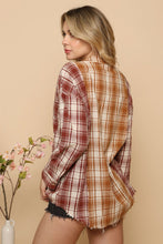 Rust Brick Color Block Plaid Shirt 9/12/23 6995