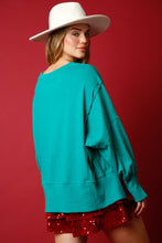 Green Sequin Candy Cane French Terry Sweatshirt 10/19/23 7216