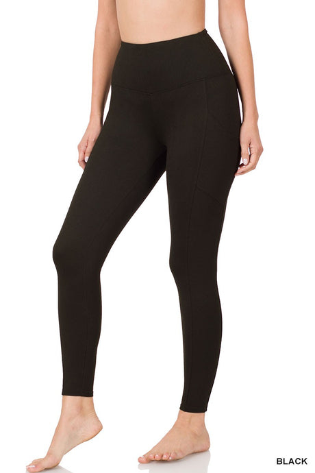 Black Brushed Microfiber Zenana Leggings 8/20/26 1393