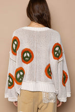 Cream V Neck Long Sleeve POL Sweater 12/27/23 7211